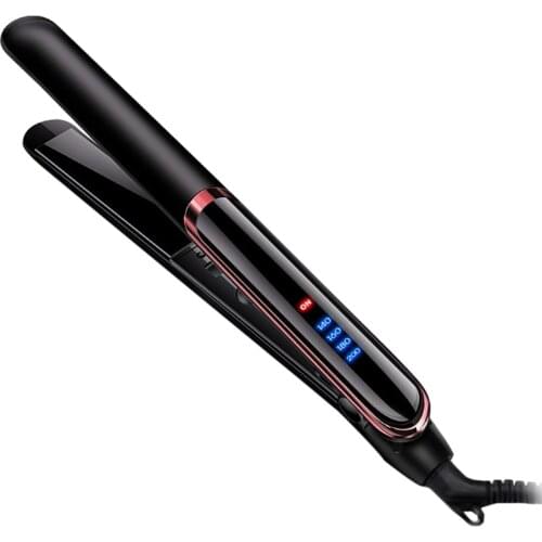 Hair Straightener For Straight Hair Curly Hair Dry-Wet Dual Purpose Flat Iron Led Digital Straightening (Black) Eu Plug