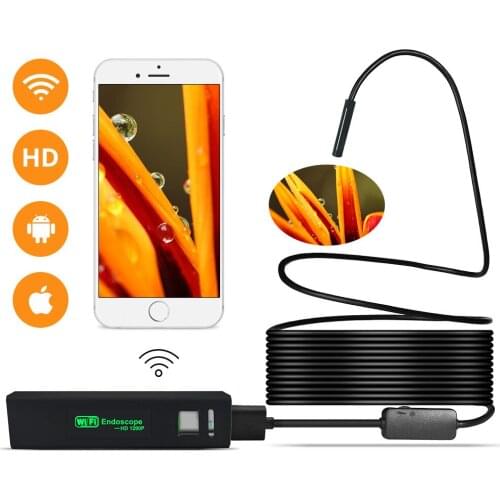 WIFI Endoscope Camera Mini Waterproof Soft Cable Inspection Camera 8mm 1M USB Endoscope Borescope IOS Endoscope For Iphone