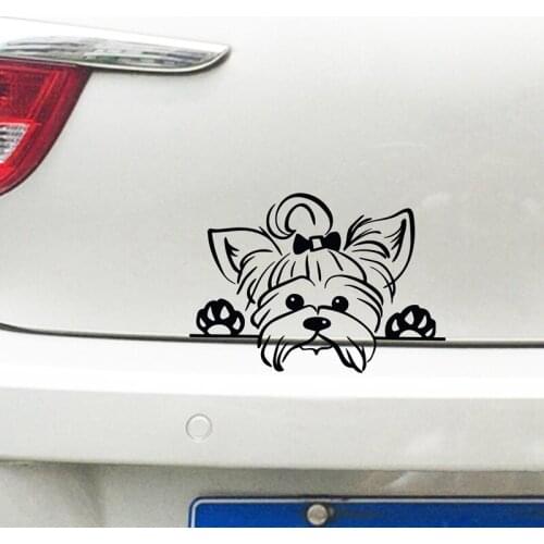 Yorkshire Terrier, Puppy Peeking Yorkie, Vinyl Sticker For Car Decoration, Pet Decal For Cup, Laptop Decoration Wall Decals