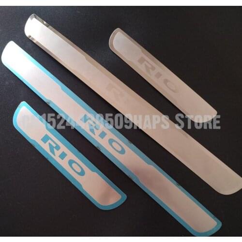 Auto Door Sill Scuff Plate Protector Welcome Pedal Trim For KIA RIO 3 4 X-line Xline 2010-2018 2019 2020 Car Styling Accessories
