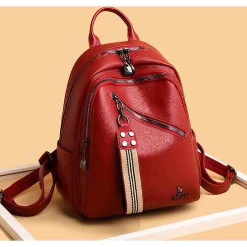 Womens Leather Backpack Classic PU Ladies Rucksack Girls Small Back Pack Fashion Female Waterproof Bagpacks Casual Lady Mochila