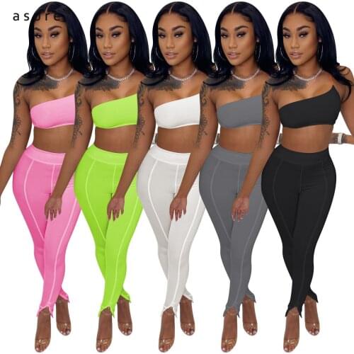 Tracksuit Women Sexy Club Outfit Jogging Full Female Sportswear Office Suit Crop Top And Pant Two Piece Set Home Clothes NK216