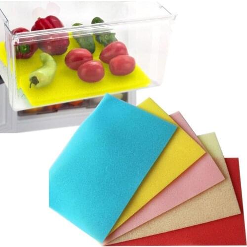 1pc Random Color Kitchen Sponge Pad Refrigerator Drawer Mildew Mat Fruit Sponge Anti-oil and Preservation Vegetable L7J3