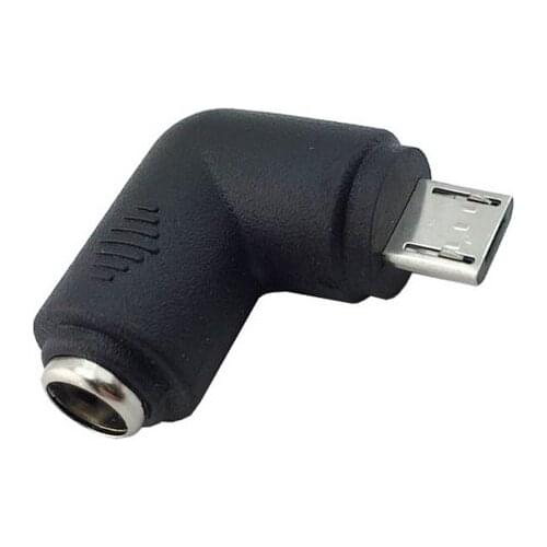 100pcs/lot 90 Degree DC 5.5 x 2.1 mm Plug to Mini USB/ Micro USB Male DC Power Connector Adapter for Laptop/Tablet Cellphone