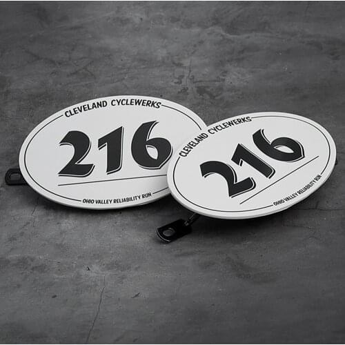2PCS CAFE RACER Moto Tracker Scrambler Table Number Plate NO.216 Table NUMBER COFFEE 2018 2019