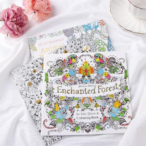 24 Pages English Edition Coloring Book For Children Adult Relieve Stress Kill Time Painting Drawing Book