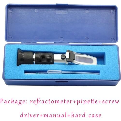4 in 1 Freezing point refractometer 1.100-1.400sg Battery fluids concentration tester RHA-503ATC with hard case