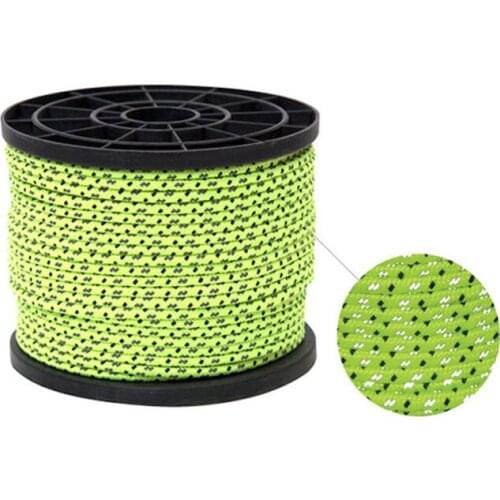 50 meters high density multifunctional camping rope safety reflective tent rope canopy rope clothesline-4mm