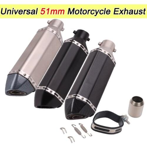 51mm Universal Motorcycle Exhaust Muffler Pipe with DB Killer Escape Moto For cb650f cb1000r cbr250r er6n sv650 crf 230 Z800 R1