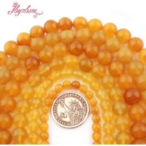 6,8,10mm Smooth Round Ball Yellow Agates Onyx Natural Stone LooseBead For DIY Necklace Bracelet Jewelry Making 15" Free Shipping