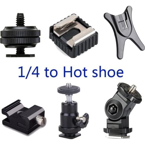 Camera Accessories 1/4 Inch Professional Tripod Screw Hot Shoe Mount Adapter to Flash Shoe Umbrella Holder Stand Bracket Mayitr