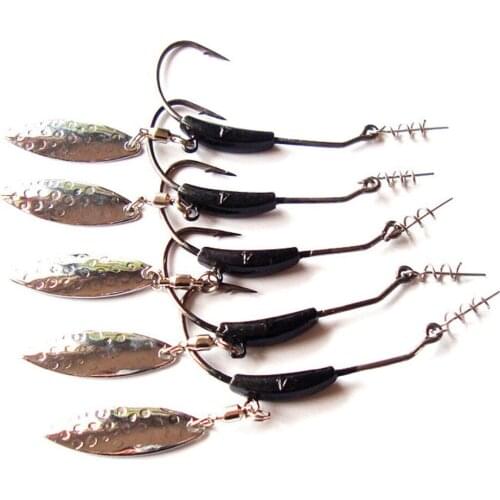5PCS Sea Fishing Spoon Lure Metal Jig Lure Jigbait spoon Deep Single Hook