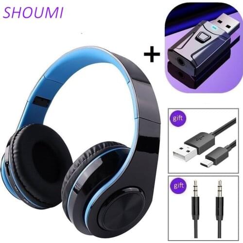 Bluetooth Headsets Noise Reduction Wireless Headphone With Mic Foldable Earphones and TV Computer Bluetooth Adapter Game Music