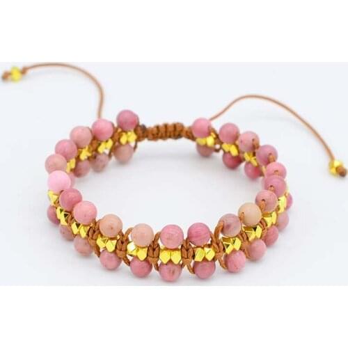 Double Bead Weave Natural Stone Bracelet Handmade Heal Bracelet Gifts