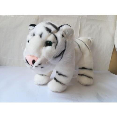About 38x20cm lovely white tiger plush toy standing pose tiger soft doll kids toy birthday gift b2721