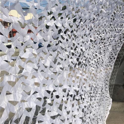 MENFLY Snow-White Camouflage Net 3M Wide with Mesh Netting Behind Camouflaged Camo Netting Home Sun Shelter Shade Oxford Cloth