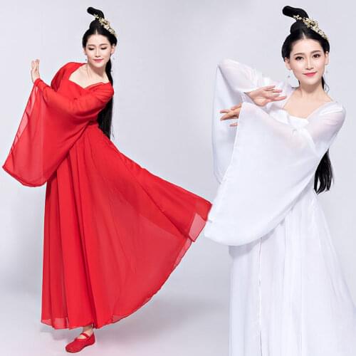 Classic Zither Dance Performace Clothing Chinese Ancient Young Lady Dress Gown Cosplay Costume Improved Women Hanfu Clothes