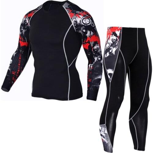 Winter Thermal Underwear Set Sportswear Running Training Warm Base Layer Compression Tights Jogging Suit Mens Gym X375D