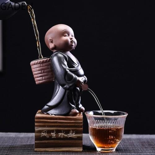 Creative Purple Sand Tea Pet Ornaments Ceramic Craft Tea Drain Filter Tea Set Urinating Childrens Dolls Tea Table Tea Pets