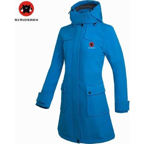 Winter Women Soft shell Windproof Fleece Warm Jacket Long Coat Hiking Skiing Waterproof Outdoor Women Breathable Anti-UV Jacket