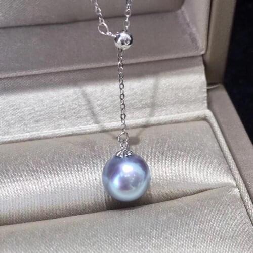 MADALENA SARARA AAA 9-10mm Freshwater Pearl Necklace 18k Gold Chain Necklace Fine Luster High Quality Perfect Round