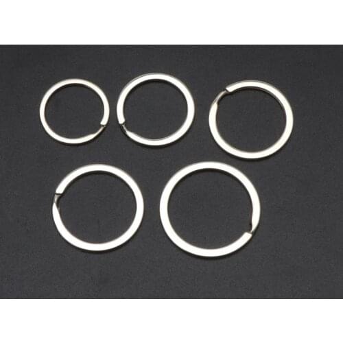 100Pcs Metal Round Flat Keyring Round Split Key Rings Chain 25MM 28MM 30MM 35MM Dropshipping