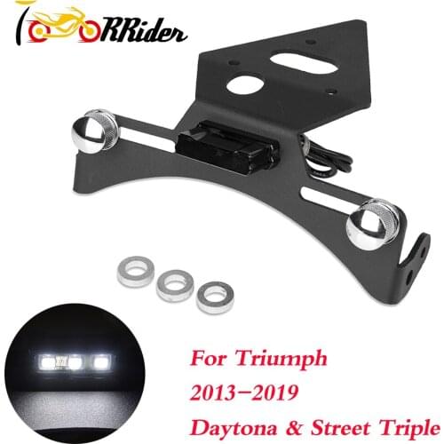 Motorcycle License Number Plate Frame Holder Bracket fit for 2013 UP Triumph Daytona Street Triple 2014 2015 2016 2017 2018 2019