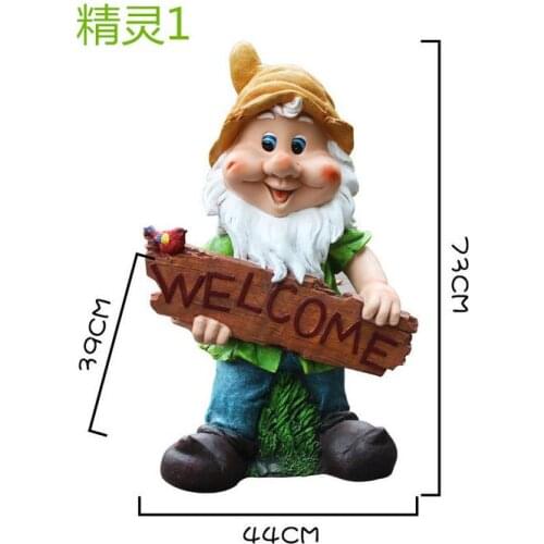 Cartoon welcome wizard dwarf resin crafts garden garden landscape ornaments