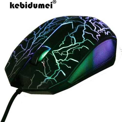 Kebidumei Universal USB Wired Mouse 2400 DPI Professional Game Mouse LED Colorful Computer Gaming Mouse For Dota 2 For LOL Gamer