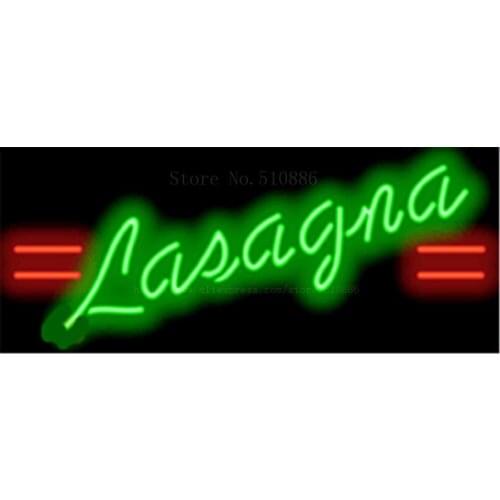 Lasagna NEON SIGN REAL GLASS BEER BAR PUB LIGHT SIGNS store display Restaurant shop food subs pizza Advertising Lights 17*14"