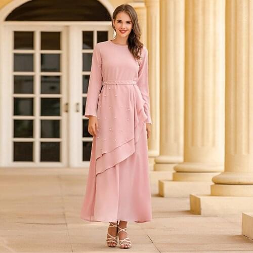 2021 New Ethnic Style Ramadan Abaya Dubai Turkish Clothing Muslims Women Long Dress Islamic Wedding Dress Muslim Luxury Clothes