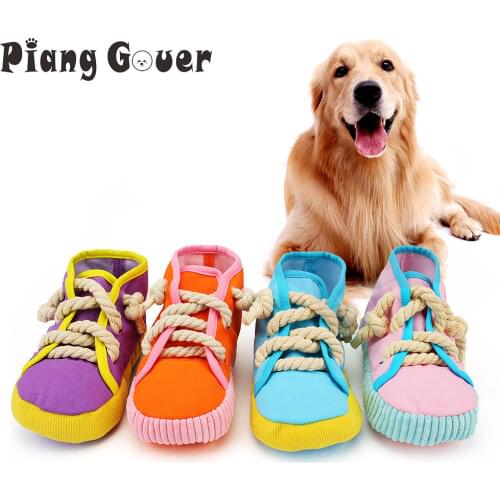 Bite Resistant Shoes Pet Toy Cats Squeak Bite-resistant Clean Teeth Rope Chew Dog Toy For Puppy