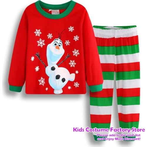 Kids boy girls clothing pajamas set 100% Cotton Children Sleepwear 2 Pieces Cartoon Tops +Pants Toddler Kid Clothes xmas Pyjamas