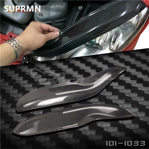 Suitable for Mercedes-Benz w451 smart carbon fiber light eyebrow elf headlight decoration special 09-14