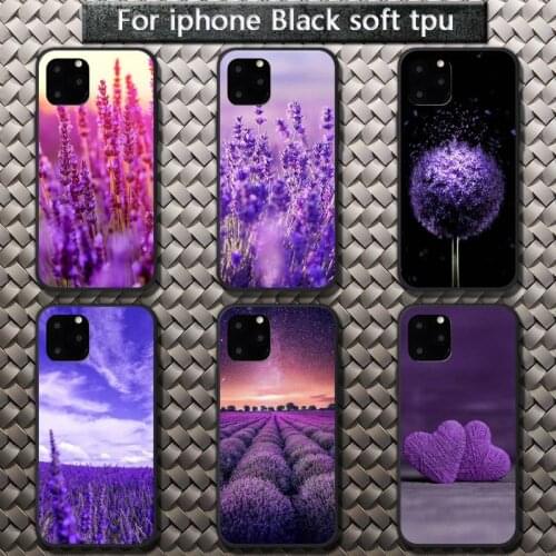 Simple lavender Purple flowers Phone Case for iPhone 8 7 6 6S Plus X 5S SE 2020 XR 11 12 Pro mini pro XS MAX
