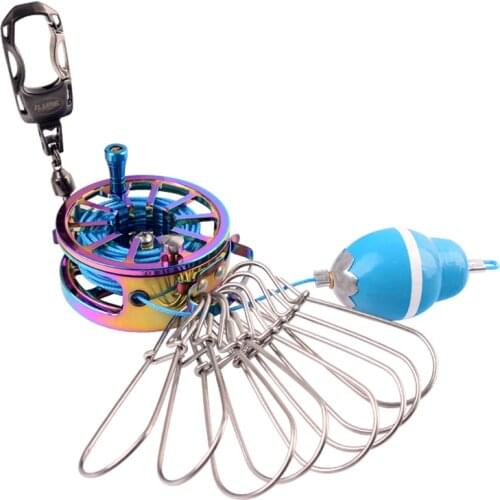 New Brand Fishing Lock Buckle with Reel Stainless Steel Live Fish Locks Belt Fishing Tackle Tools Stringer Floats Fishing Reel