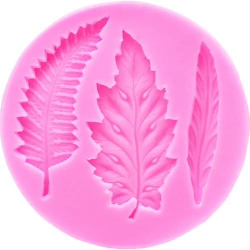 Various Leaves Silicone Mold Fondant Pink Chocolate Mold Cake Decorations Mold DIY Baking Tools Resin Molds For Jewelry