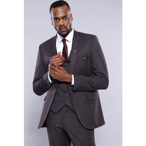 Checked Grey Slim-Fit Blazer