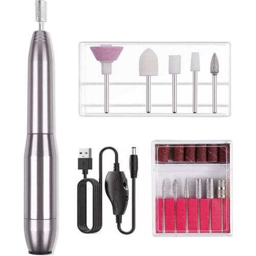 Pedicure Polishing Shape Nail File Tool With 11pcs Drill Bits And Sanding Bands 27RC