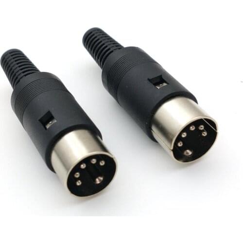 50pcs DIN male Plug Cable Connector 5 Pin with Plastic Handle