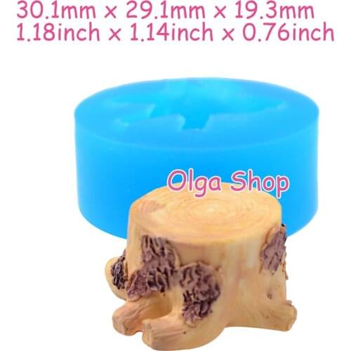 PYL757 30.1mm x 29.1mm x 19.3mm Stump Silicone Mold Fondant Cake Decoration Candy Resin Clay Earrings Necklace Craft Soap Candle