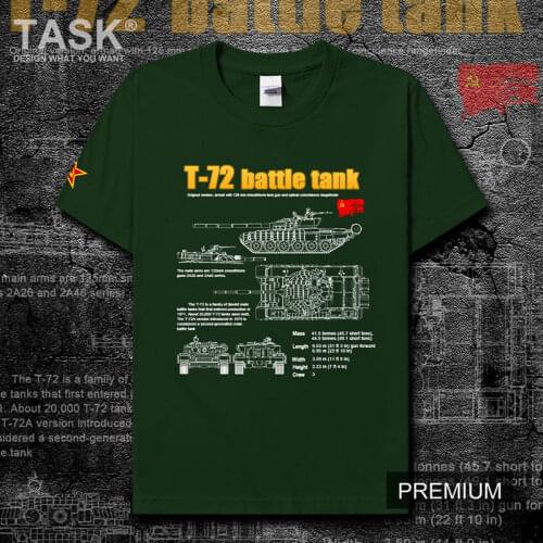 Soviet T72 main battle tank Warsaw Union Army military fans mens t shirt sports gyms new tops Short Sleeve Top clothes summer