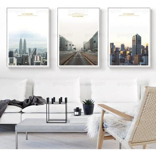 Modern City Beautiful Street Architecture Hd Photography Waterproof Ink Printing Process Canvas Frameless Decoration Poster