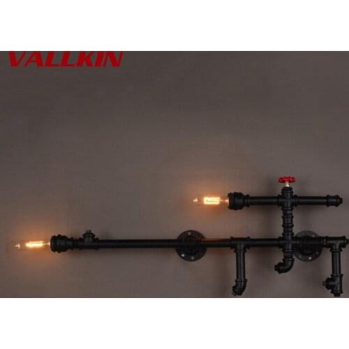 Loft Industrial Wall Lamp Iron Rust Water Pipe Retro Wall Lamp Vintage E27 Sconce Lights Home Lamps Lighting Fixtures lustres