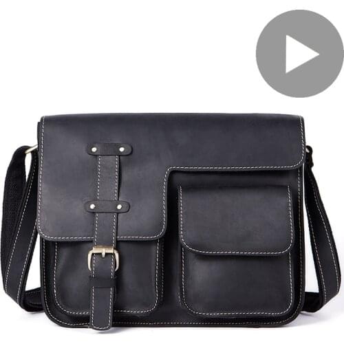 Messenger Shoulder Men Briefcase Bag Genuine Leather Handbag For Laptop Document A4 School Travel Satchel Sac Bolso Porter 2020
