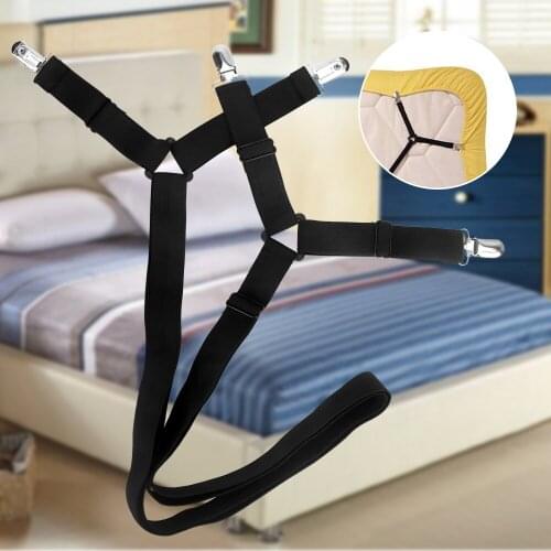 2pcs Bed Fitted Fasteners Clips Sheet Straps Buckles Adjustable Suspenders Gripper Holder Buckles