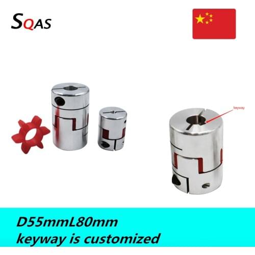 1Pcs inner hole12/12.7/14/16/17/18/19/20/21/22/23/24/25/26/27/28mm D55L80 Motor Flexible Plum Coupling Shaft Coupler with keyway