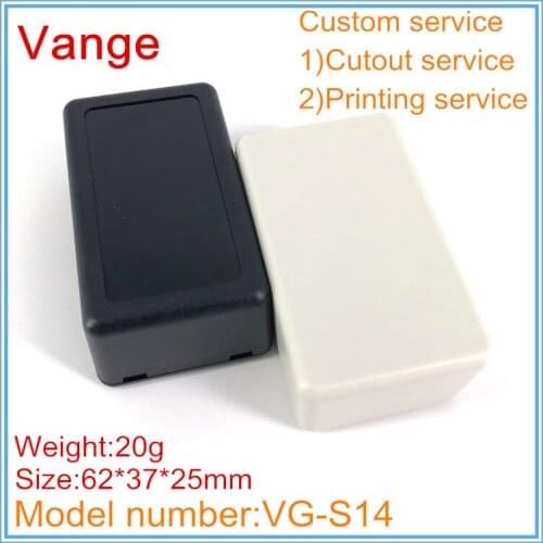 10pcs/lot electronic project case housing black ABS plastic material enclosure 62*37*25mm with buckle for PCB