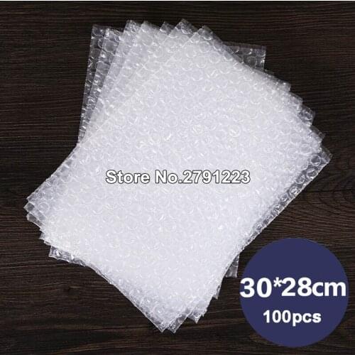 100PCS 28*30cm Plastic Wrap Envelope white Bubble packing Bags PE clear bubble bag Shockproof bag double film bubble bag