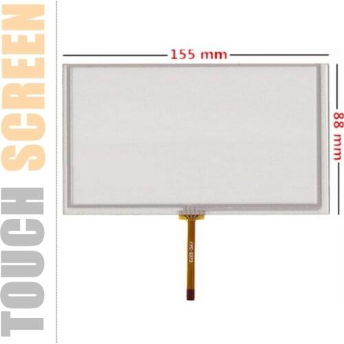 2 Pcs 6.2 inch 4 wire Touch Screen 155mm*88mm Digitizer for Car navigation DVD tablet PC Touch screen panel Glass Free shipping